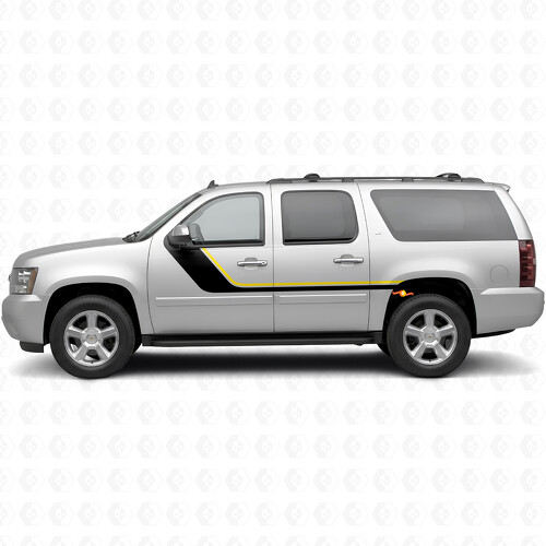 Bandes vinyle accent supérieures balayantes pour porte et quart arrière pour Chevrolet Suburban GMT900 2007-2014