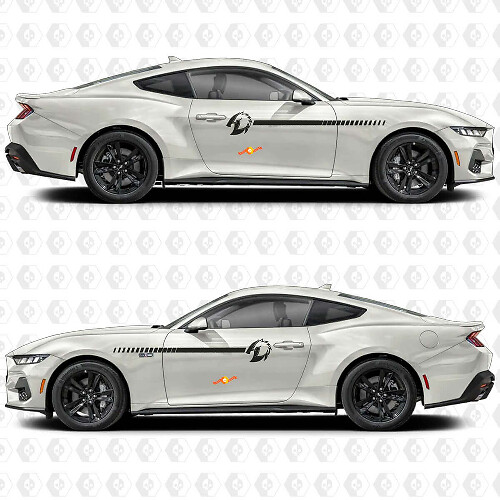 Autocollant Vinyle Décoratif Ombre Cheval pour Portière Latérale de Musclecar Musclecarmodel