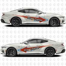 Autocollants vinyles décoratifs Street Fighter Look pour porte latérale Ford Mustang 2