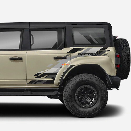 Kit de décalcomanies en vinyle pour panneau latéral arrière compatible Ford Bronco style Raptor id=17804