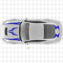 Bande éclair Vinyle autocollant décoratif capot et coffre pour Ford Mustang 2