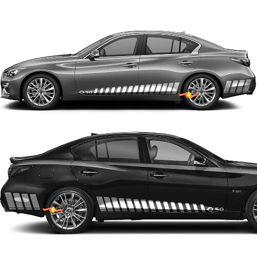 Kit de décalcomanies en vinyle bandes stroboscopiques pour bas de caisse Infiniti Q50 Q60