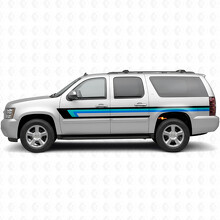 Bandes vinyle rétro supérieures de ligne de ceinture de porte et de quart arrière pour Chevrolet Suburban GMT900 2007-2014_2