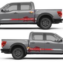 Autocollant vinyle Décalcomanie de porte latérale intégrée avec drapeau américain pour Ford F-150 3