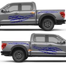 Autocollant en vinyle de lignes de griffures Predator pour portes latérales et aile arrière pour Ford F-150 2