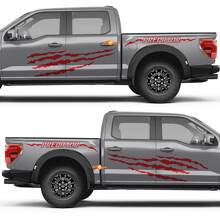 Autocollant en vinyle de lignes de griffures Predator pour portes latérales et aile arrière pour Ford F-150 3