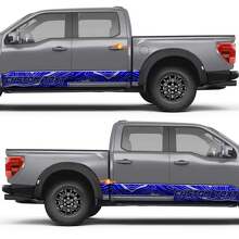 Autocollant en vinyle pour bas de caisse de portes latérales à motif carte topographique pour Ford F-150 2
