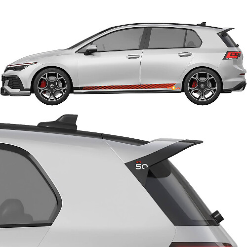 Autocollants latéraux de course & kit de décalcomanies en vinyle pour aileron GTI 50 pour Volkswagen Golf GTI Edition 50