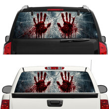 Autocollant Vinyle Mains de Zombie Verre Brisé pour Lunette Arrière ou Hayon de Camionnettes et SUV_2