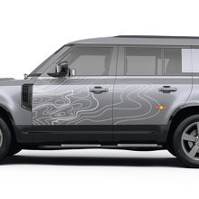 Side Door Topographic Map Decal for Land Rover Defender 110 3