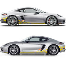 Kit de décalcomanie en vinyle avec bande latérale à damier pour Porsche 718 Cayman_3