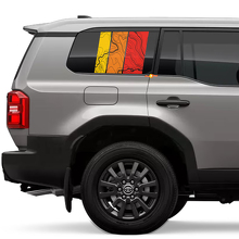 Autocollants Vinyle Graphiques Arrière Latéraux à Rayures Héritage Topographiques Rétro pour Toyota Land Cruiser 2