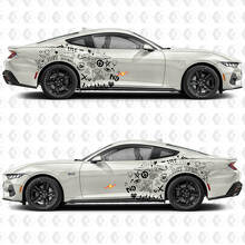 Autocollants en vinyle style graffiti de rue pour portes latérales et ailes arrière pour Ford Mustang 2