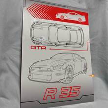 Panneau d'art mural personnalisé en acrylique brillant pour garage, pour les fans de Nissan R35 3