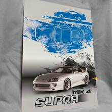 Panneau d'art mural acrylique brillant personnalisé Supra pour les fans de Toyota Supra 3