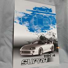 Panneau d'art mural acrylique brillant personnalisé Supra pour les fans de Toyota Supra_3