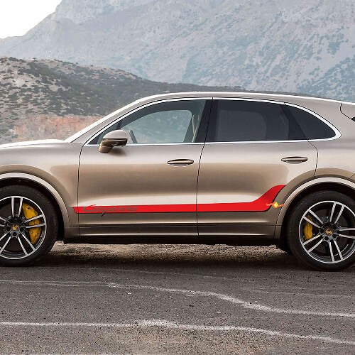Autocollant Bandelet Lettrage Portes Latérales Pour Porsche Cayenne