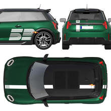 Kit complet de bandes autocollantes vinyle 52 Victory Edition pour Mini Cooper S_3