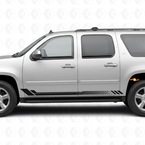 Bandelettes Vinyle en Nid d'Abeille pour Portes et Bas de Caisses Chevrolet Suburban GMT900 2007-2014