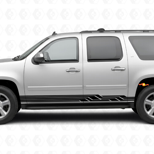 Bandes vinyle angulaires éclatantes pour portières et bas de caisse pour Chevrolet Suburban GMT900 2007-2014