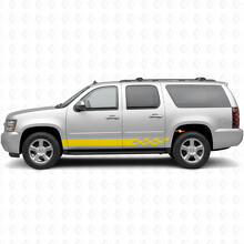 Bandes Vinyle Éclair Damier pour Porte & Bas de Caisse pour Chevrolet Suburban GMT900 2007-2014_3