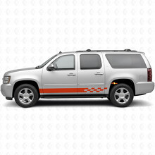 Bandes Vinyle Éclair Damier pour Porte & Bas de Caisse pour Chevrolet Suburban GMT900 2007-2014_4