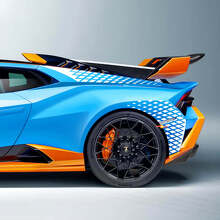 Autocollant Vinyle Décalque Latéral Arrière Racing à Damier Pour Lamborghini Huracan STO 2