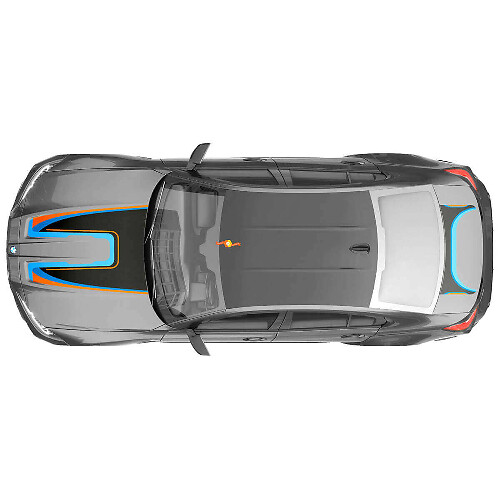 Autocollant Vinyle Graphique Abstrait M Performance pour Capot Coffre BMW M3 G80 1