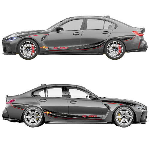 Autocollant Vinyle M Performance Rayures Latérales de Porte Garde-boue pour BMW M3 G80