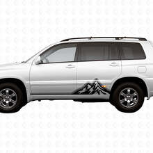 Autocollants Vinyle Bandes Latérales Graphiques Style Vintage Montagnes Pour Toyota Highlander 2006_2