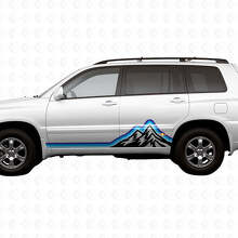 Autocollants Vinyle Bandes Latérales Graphiques Style Vintage Montagnes Pour Toyota Highlander 2006_3