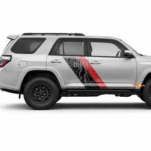 Autocollants vinyle latéraux à double rayures style carte topographique pour Toyota 4Runner 2009-2024 3