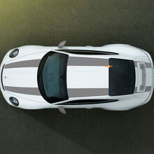 Kit de décalcomanies en vinyle à bandes larges doubles pour capot, toit et coffre Porsche 911R 2