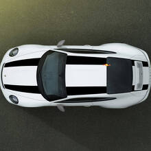 Kit de décalcomanies en vinyle à bandes larges doubles pour capot, toit et coffre Porsche 911R_3