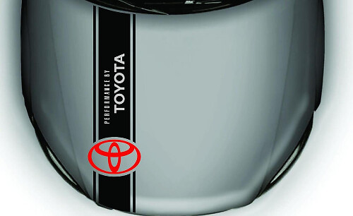 Autocollant vinyle bande de capot Performance par Toyota pour voitures Toyota
