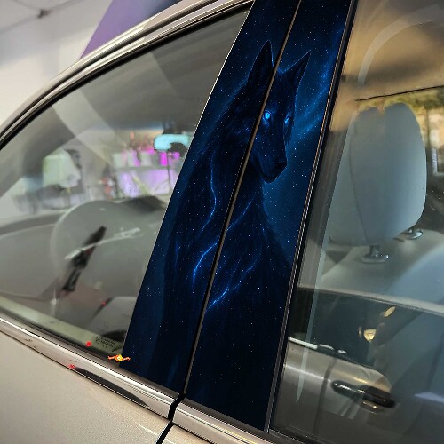 Autocollant Décalque Vinyle Portes Pilier Style Galactic Wolf