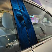 Autocollant en vinyle pour portes à montants style grand requin blanc 2