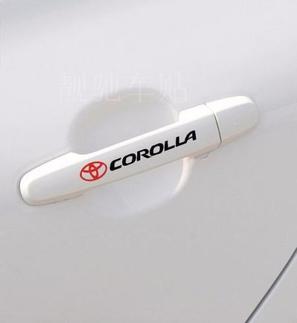 4 X Emblèmes pour autocollants de poignée de porte PORTE pour Toyota corolla CARS