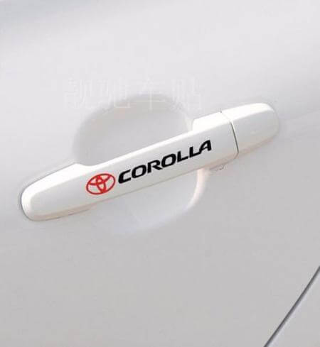Ensemble d'autocollants en vinyle pour poignée de porte Corolla pour Toyota Corolla