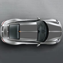 Kit d'autocollants en vinyle à bandes larges doubles pour capot, toit et coffre de Porsche 911 2