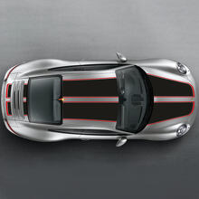 Kit d'autocollants en vinyle à bandes larges doubles pour capot, toit et coffre de Porsche 911 3