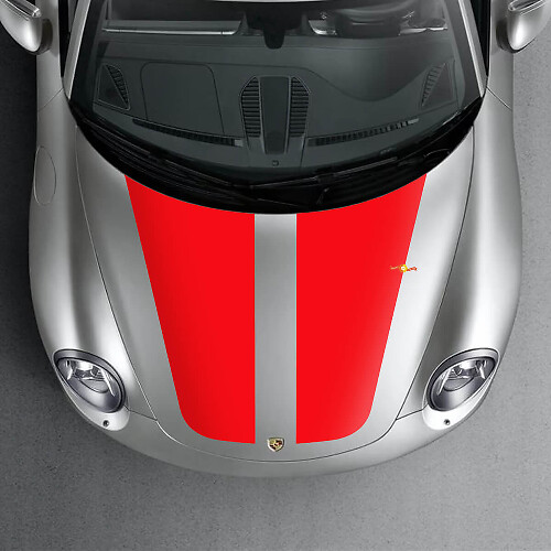 Kit de décalcomanies en vinyle avec larges bandes doubles de course pour capot Porsche 911 996 997 Carrera 1