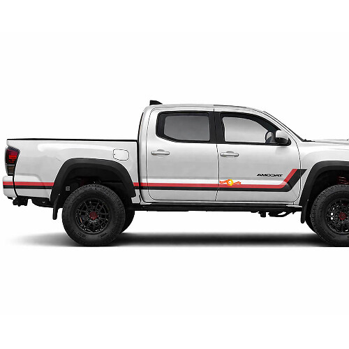 Autocollants Vinyle Latéraux à Bandes Jumelles Style Héritage Pour Tacoma 2015-2023 1