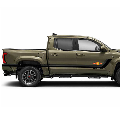 Autocollants vinyles latéraux à double bande style Héritage pour Tacoma 2023+ 1