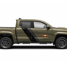 Autocollants Vinyle Latéraux Rayures Jumelles Style Carte Topographique Pour Tacoma 2023+ 2