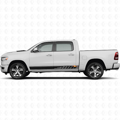 Autocollant vinyle perforé avec bandes latérales pour porte, graphique pour Dodge Ram 1500 2019-2024