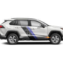 Autocollants Vinyle Bandes Latérales Style Carte Topographique Pour Toyota RAV4 2019-2025 2