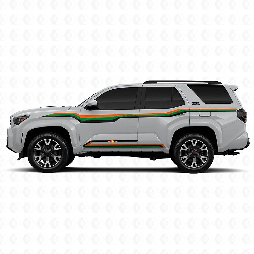 Autocollants vinyle latéraux lignes courbes style techno pour Toyota 4Runner