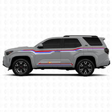 Autocollants vinyle latéraux lignes courbes style techno pour Toyota 4Runner 3