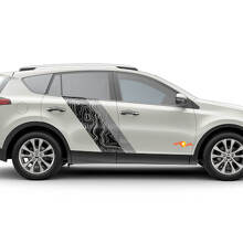 Autocollants Décoratifs Vinyle Bandes Latérales Style Carte Topographique Pour Toyota RAV4 2013-2018 2